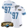 Women’s Detroit Lions 2023 NFC North Champions Patch Vapor Jersey – All Stitched – White – Hutchinson