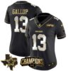 Women’s Cowboys 2023 NFC East Champions Patch Gold Vapor Jersey – All Stitched – Black Limited – Michael Gallup