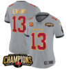 Women’s Buccaneers 2023 NFC South Champions Patch Gold Trim Vapor Jersey – All Stitched – Gray – Mike Evans