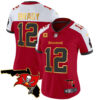 Women’s Buccaneers Florida Patch Gold Trim Vapor Jersey – All Stitched – Red Alternate – Tom Brady