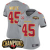 Women’s Buccaneers 2023 NFC South Champions Patch Gold Trim Vapor Jersey – All Stitched – Gray – Devin White