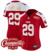 Women’s 49ers NFC West Champions Gold Trim Vapor Jersey – All Stitched – Alternate – Talanoa Hufanga