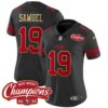 Women’s 49ers NFC West Champions Gold Trim Vapor Jersey – All Stitched – Black – Deebo Samuel