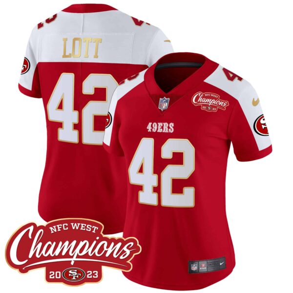 Women’s 49ers NFC West Champions Gold Trim Vapor Jersey – All Stitched – Alternate – Ronnie Lott