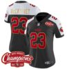 Women’s 49ers NFC West Champions Gold Trim Vapor Jersey – All Stitched – Black Alternate – Christian McCaffrey
