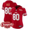 Women’s 49ers NFC West Champions Gold Trim Vapor Jersey – All Stitched – Red – Jerry Rice