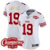 Women’s 49ers NFC West Champions Gold Trim Vapor Jersey – All Stitched – White – Deebo Samuel