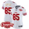 Women’s 49ers NFC West Champions Gold Trim Vapor Jersey – All Stitched – White – George Kittle