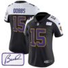 Women’s Vikings Bud Grant Patch Classic Limited Jersey V3 – All Stitched – Black Alternate – Joshua Dobbs