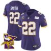 Women’s Vikings Bud Grant Patch Classic Limited Jersey V5 – All Stitched – Purple – Harrison Smith