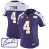 Women’s Vikings Bud Grant Patch Classic Limited Jersey – All Stitched – Alternate – Dalvin Cook