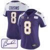 Women’s Vikings Bud Grant Patch Classic Limited Jersey – All Stitched – Alternate – Kirk Cousins
