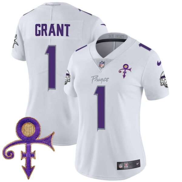Women’s Minnesota Vikings 2024 Prince Vapor Limited Jersey – All Stitched – White Limited – Bud Grant