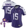 Women’s Minnesota Vikings 2024 Prince Vapor Limited Jersey – All Stitched – Purple Alternate – Dallas Turner