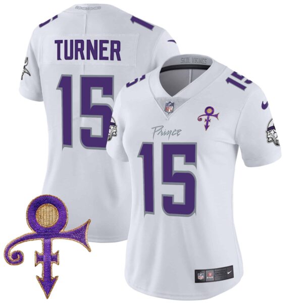 Women’s Minnesota Vikings 2024 Prince Vapor Limited Jersey – All Stitched – White Limited – Dallas Turner