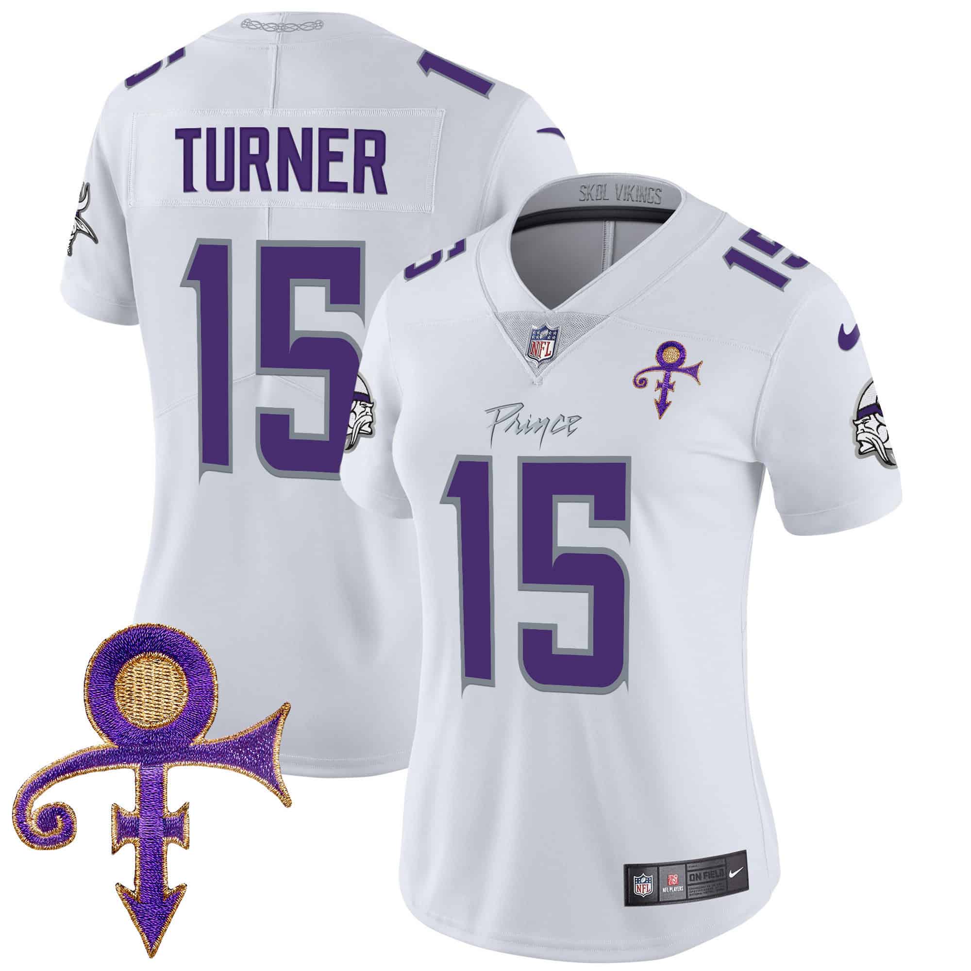 Women’s Minnesota Vikings 2024 Prince Vapor Limited Jersey – All Stitched – White Limited – Dallas Turner