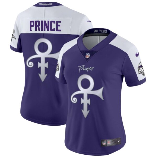 Women’s Minnesota Vikings 2024 Prince Vapor Limited Jersey – All Stitched – Purple Alternate – Prince