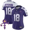Women’s Minnesota Vikings 2024 Prince Vapor Limited Jersey – All Stitched – Purple Alternate – Justin Jefferson