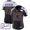 Women’s Vikings Bud Grant Patch Classic Limited Jersey V3 – All Stitched – Black Alternate – T.J. Hockenson