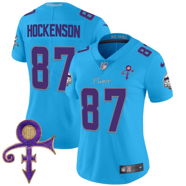 Women’s Minnesota Vikings 2024 Prince Vapor Limited Jersey – All Stitched – Light Blue – T.J. Hockenson