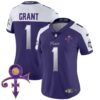 Women’s Minnesota Vikings 2024 Prince Vapor Limited Jersey – All Stitched – Purple Alternate – Bud Grant