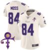 Women’s Minnesota Vikings 2024 Prince Vapor Limited Jersey – All Stitched – Cream – Randy Moss