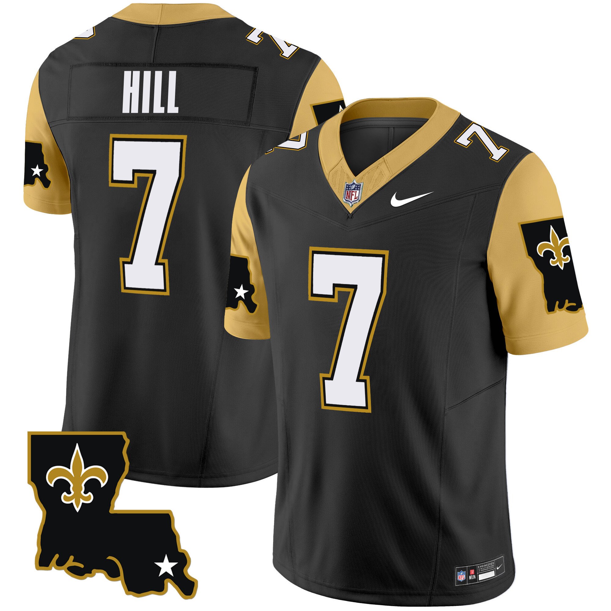 Men’s Saints 1987 Legacy Vapor Limited Jersey V2 – All Stitched – Black – Taysom Hill