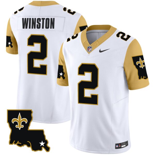 Men’s Saints 1987 Legacy Vapor Limited Jersey V2 – All Stitched – White – Jameis Winston