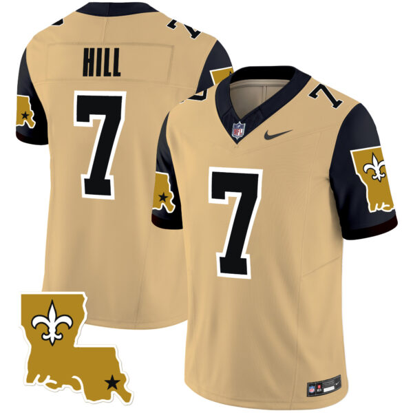 Men’s Saints 1987 Legacy Vapor Limited Jersey V2 – All Stitched – Gold – Taysom Hill