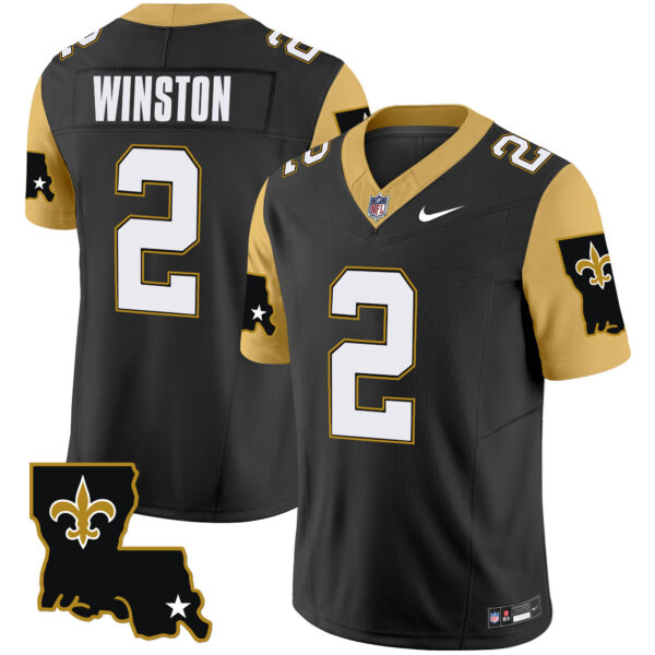 Men’s Saints 1987 Legacy Vapor Limited Jersey V2 – All Stitched – Black – Jameis Winston
