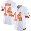 Men’s Tampa Bay Buccaneers Throwback Vapor Limited Jersey V2 – All Stitched – White – Chris Godwin