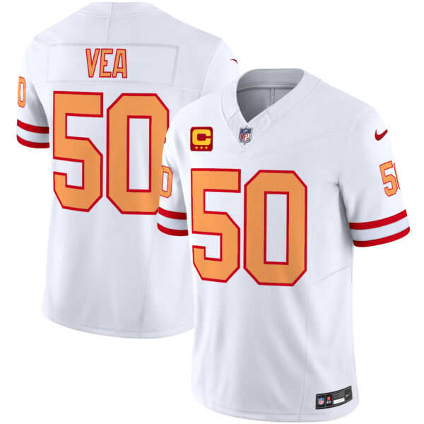 Men’s Tampa Bay Buccaneers Throwback Vapor Limited Jersey V2 – All Stitched – White – Vita Vea