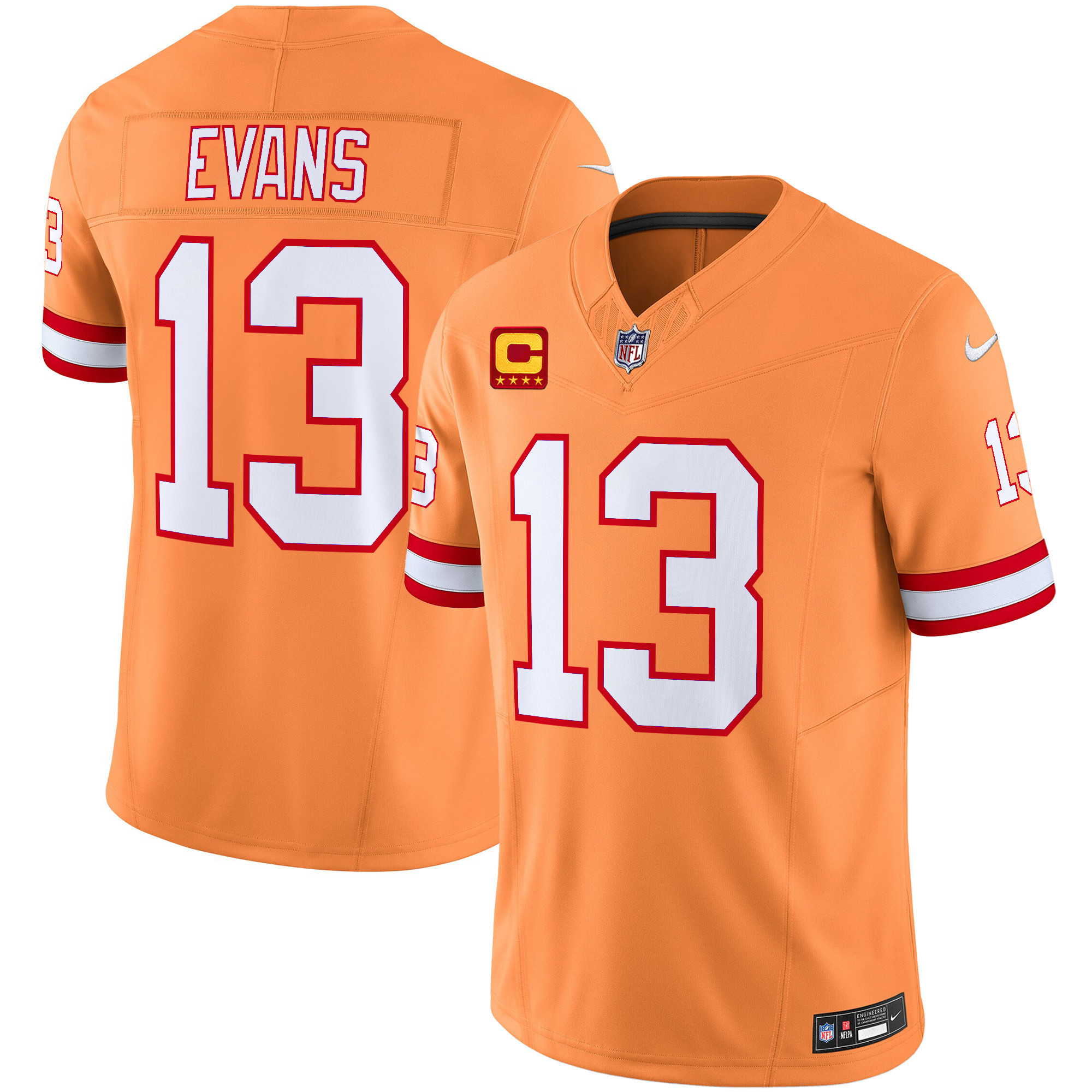 Men’s Tampa Bay Buccaneers Throwback Vapor Limited Jersey V2 – All Stitched – Creamsicle – Mike Evans