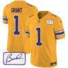 Men’s Vikings Bud Grant Patch Classic Limited Jersey – All Stitched – Gold – Bud Grant