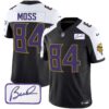 Men’s Vikings Bud Grant Patch Classic Limited Jersey V4 – All Stitched – Black Alternate – Randy Moss