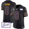 Men’s Vikings Bud Grant Patch Classic Limited Jersey – All Stitched – Black – Kirk Cousins