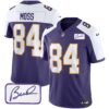 Men’s Vikings Bud Grant Patch Classic Limited Jersey – All Stitched – Alternate – Randy Moss