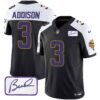 Men’s Vikings Bud Grant Patch Classic Limited Jersey V4 – All Stitched – Black Alternate – Jordan Addison