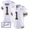 Men’s Vikings Bud Grant Patch Classic Limited Jersey – All Stitched – White – Bud Grant