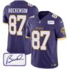 Men’s Vikings Bud Grant Patch Classic Limited Jersey V6 – All Stitched – Purple – T.J. Hockenson