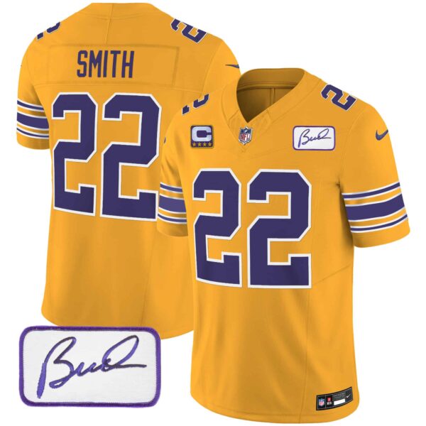 Men’s Vikings Bud Grant Patch Classic Limited Jersey – All Stitched – Gold – Harrison Smith
