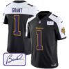 Men’s Vikings Bud Grant Patch Classic Limited Jersey V6 – All Stitched – Black Alternate – Bud Grant