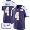 Men’s Vikings Bud Grant Patch Classic Limited Jersey – All Stitched – Alternate – Dalvin Cook