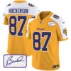 Men’s Vikings Bud Grant Patch Classic Limited Jersey V6 – All Stitched – Gold Alternate – T.J. Hockenson