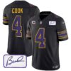 Men’s Vikings Bud Grant Patch Classic Limited Jersey – All Stitched – Black – Dalvin Cook