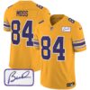 Men’s Vikings Bud Grant Patch Classic Limited Jersey – All Stitched – Gold – Randy Moss