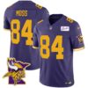 Men’s Vikings Bud Grant Patch Classic Limited Jersey V5 – All Stitched – Color Rush – Randy Moss