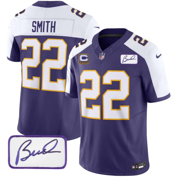 Men’s Vikings Bud Grant Patch Classic Limited Jersey – All Stitched – Alternate – Harrison Smith