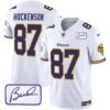 Men’s Vikings Bud Grant Patch Classic Limited Jersey V6 – All Stitched – White – T.J. Hockenson