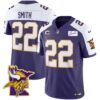 Men’s Vikings Bud Grant Patch Classic Limited Jersey V5 – All Stitched – Purple Alternate – Harrison Smith